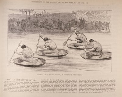 Course de coracles sur la Severn à Ironbridge, Shropshire, de 